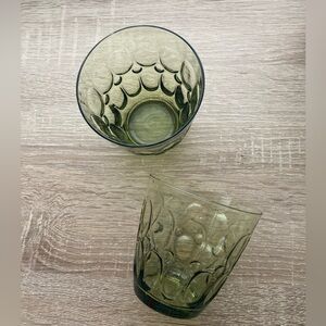 Fostoria Mesa Olive Green Old Fashioned Glasses - Set of 2 ✨🫒✨💚✨